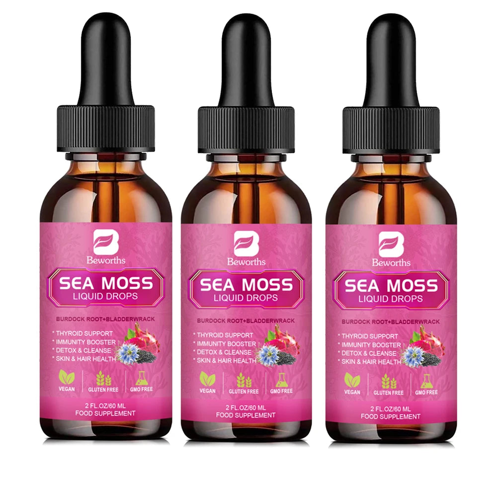 Beworths 3000mg Seamoss Organic Liquid Drops With Black Seed Oil