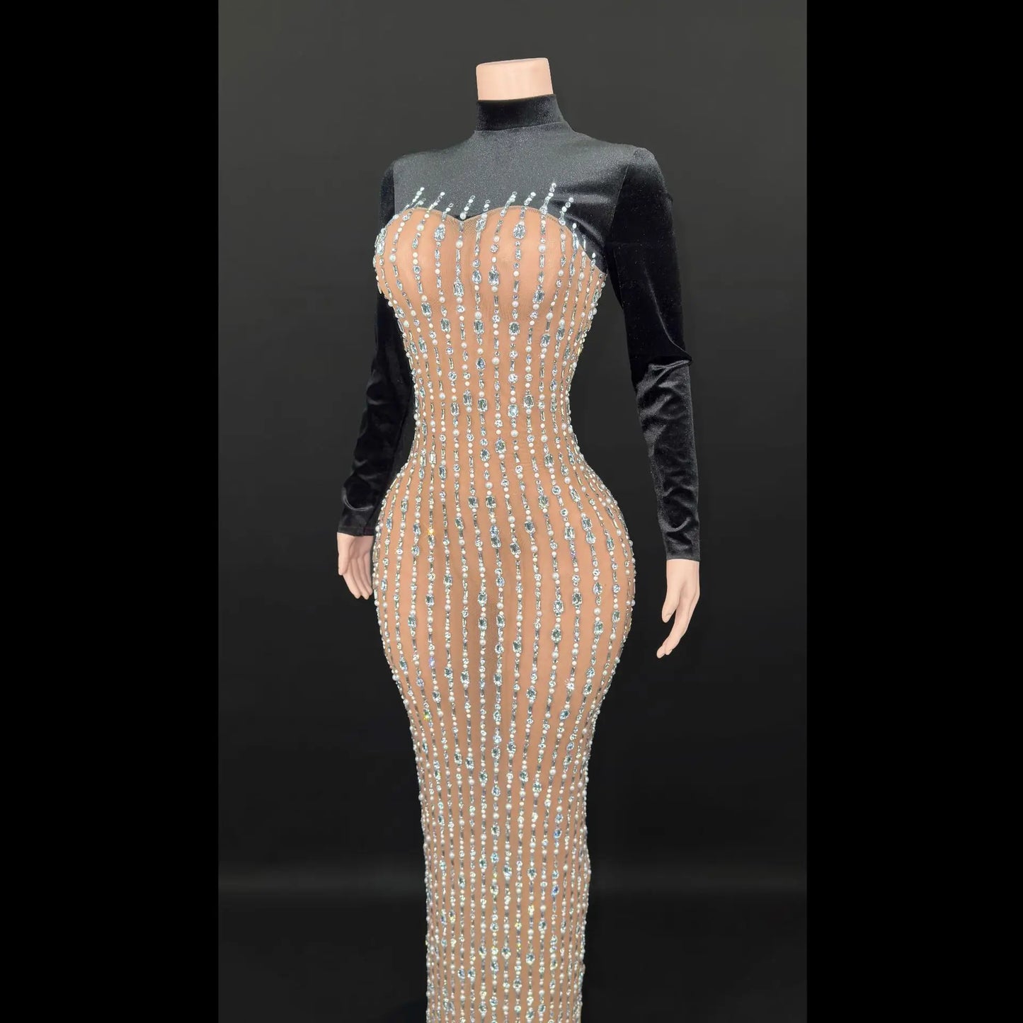 2026 Summer High-Neck Fitted Slim Long Dress Women
