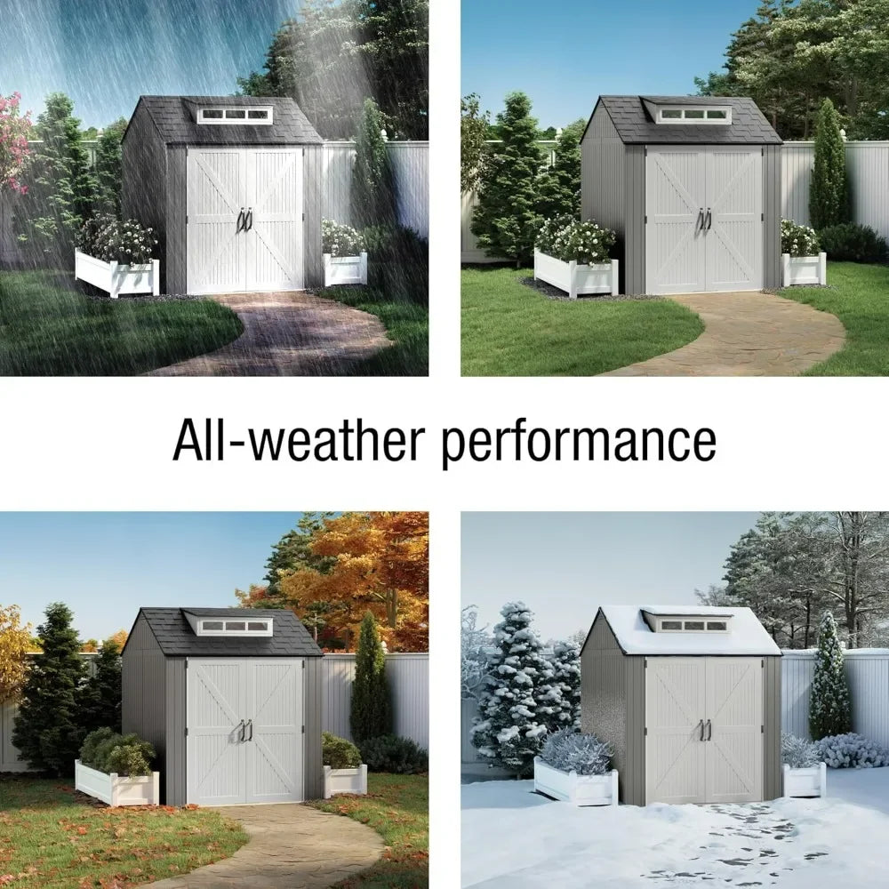 Weatherproof Resin Storage Shed With Floor For Outdoor Use