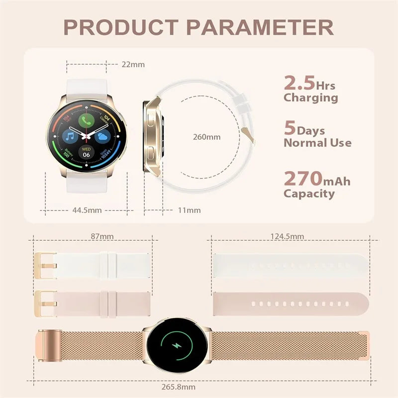 Smart Watch For Women Answer Calls Fitness Tracker Waterproof