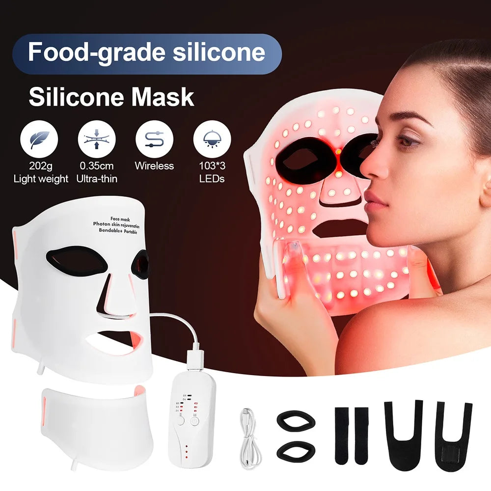 Foreverlily Silicone LED Mask Face And Neck With Photon Light