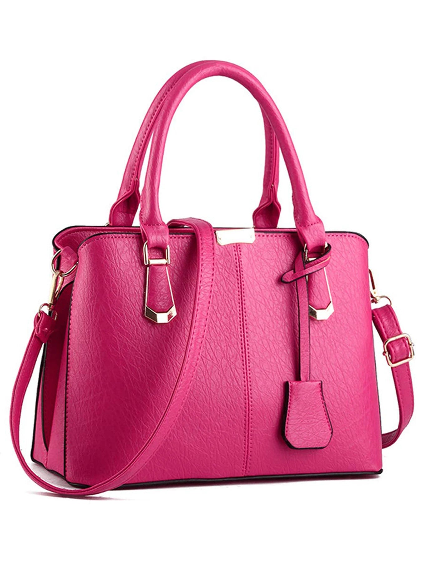 Women's PU Leather Handbag Satchel Shoulder Bag With Adjustable Handle