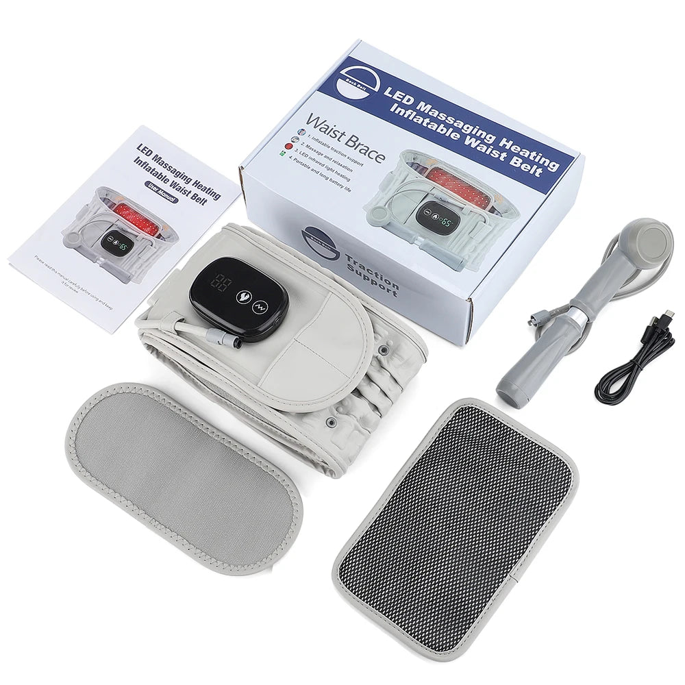 PASTSKY Inflatable Decompression Belt With Rechargeable Heated Lumbar Traction
