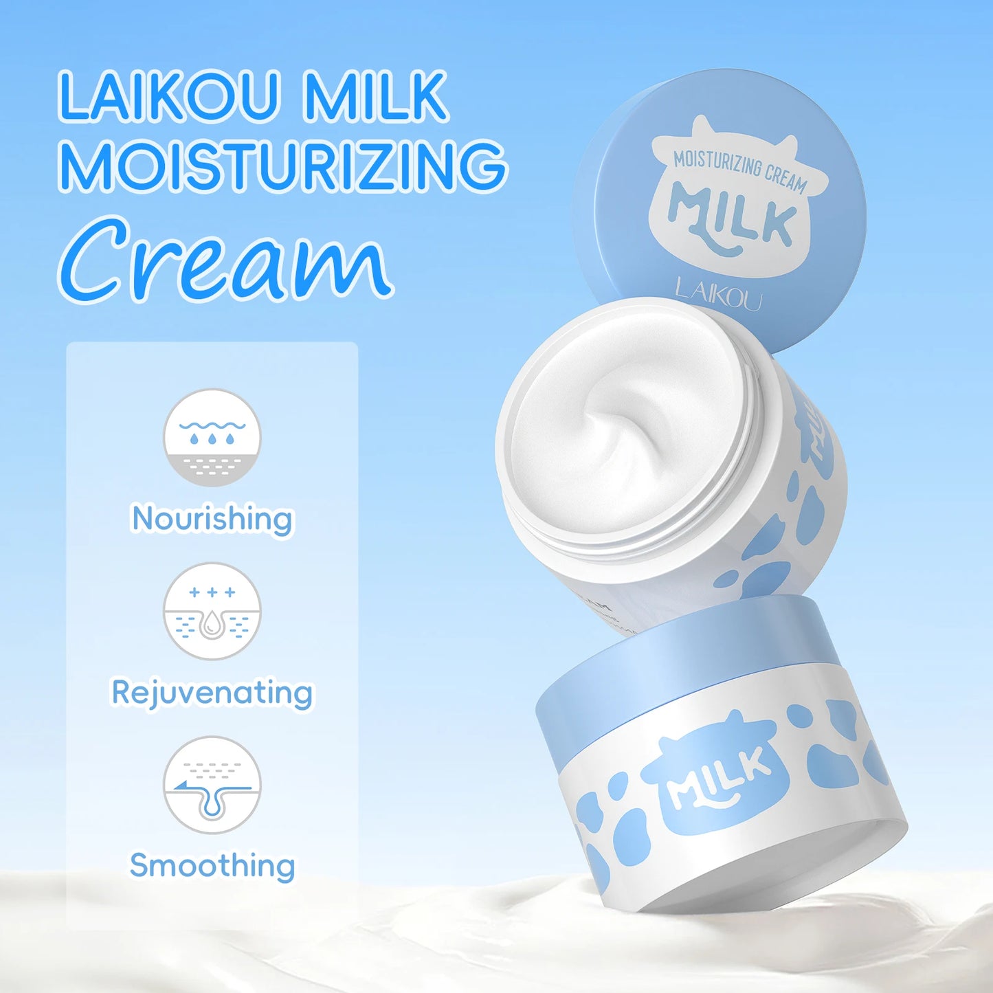 LAIKOU Milk Skincare Set Moisturizing Cleanser Travel Kit