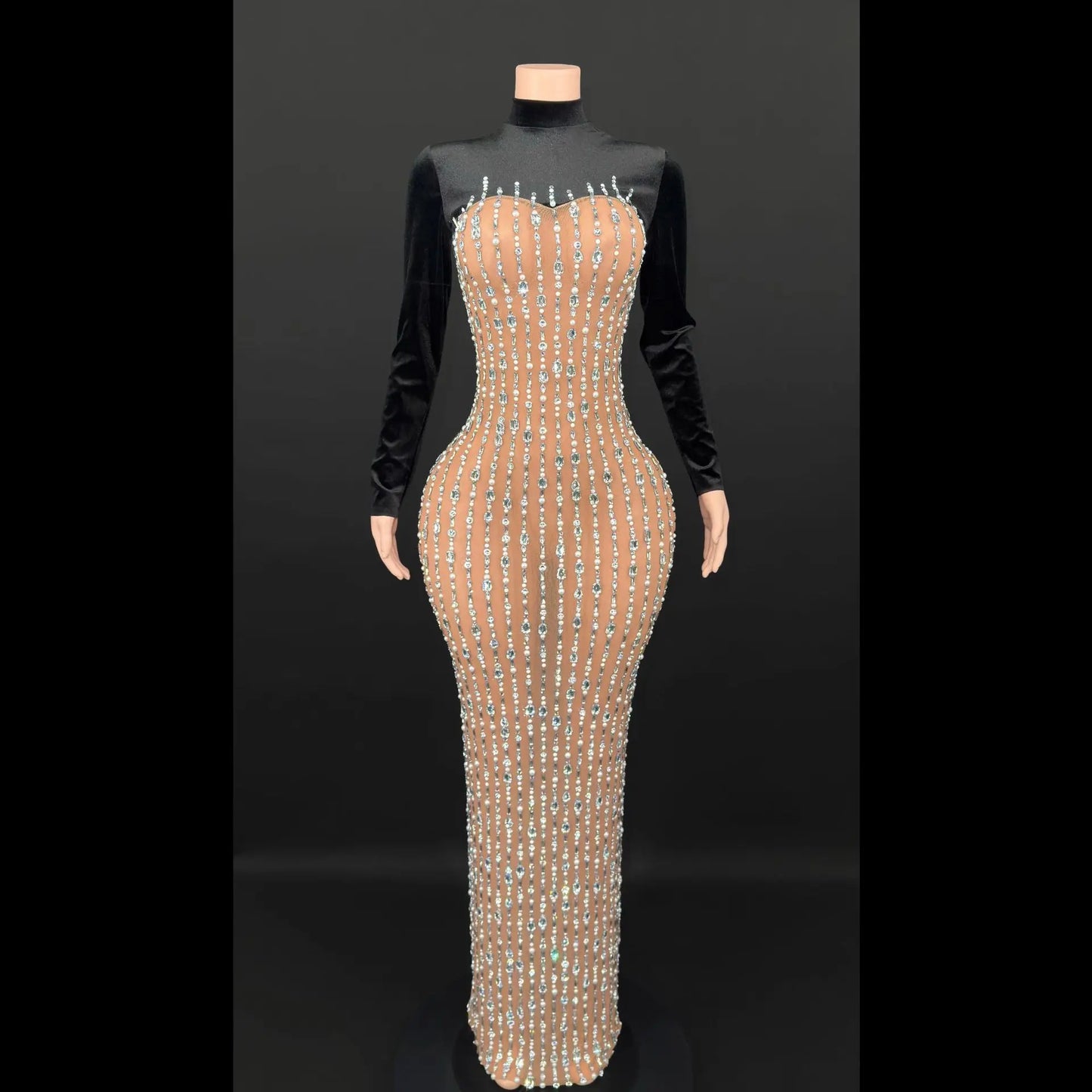 2026 Summer High-Neck Fitted Slim Long Dress Women