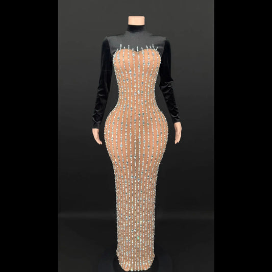2026 Summer High-Neck Fitted Slim Long Dress Women