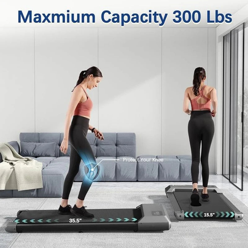 Home 2.5HP Treadmill With Bluetooth 300lbs Capacity 2in1 Walking Running