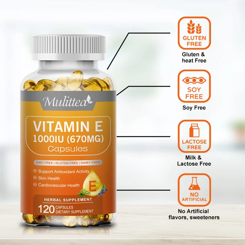 Mulittea Vitamin E Capsules For Blood Circulation And Skin Brightening