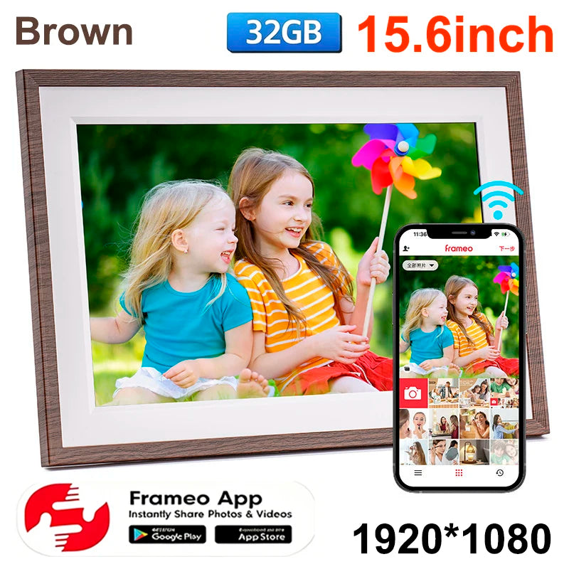 10.1 & 15.6 Inch Smart WiFi Digital Photo Frame HD Touch Screen 32GB