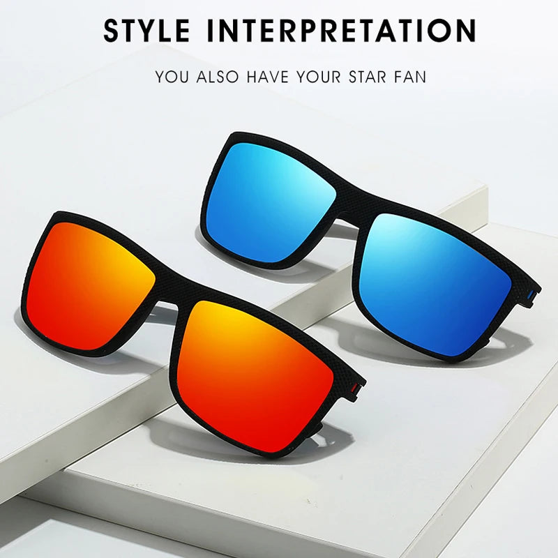 LENMOSC Square Polarized Sunglasses For Men And Women UV Protection