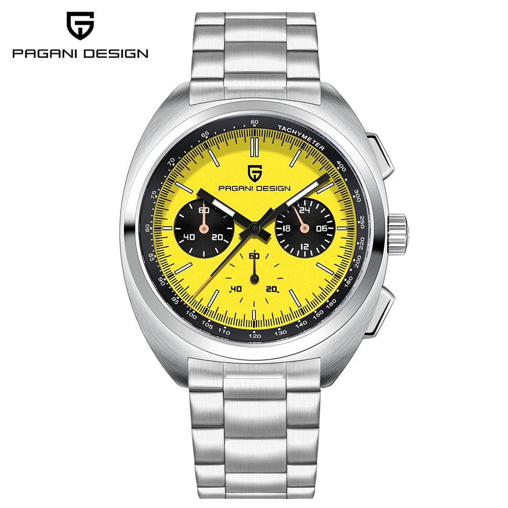 Pagani Design Retro Luxury Chronograph VK63 Quartz Watch Leather Strap