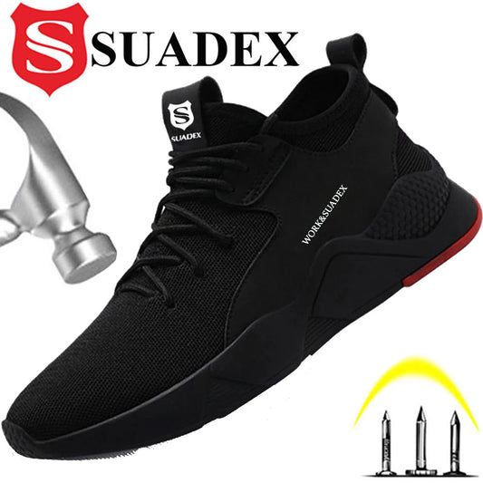 SUADEX Men Work Safety Shoes Steel Toe Cap Anti Smash Puncture Resistant