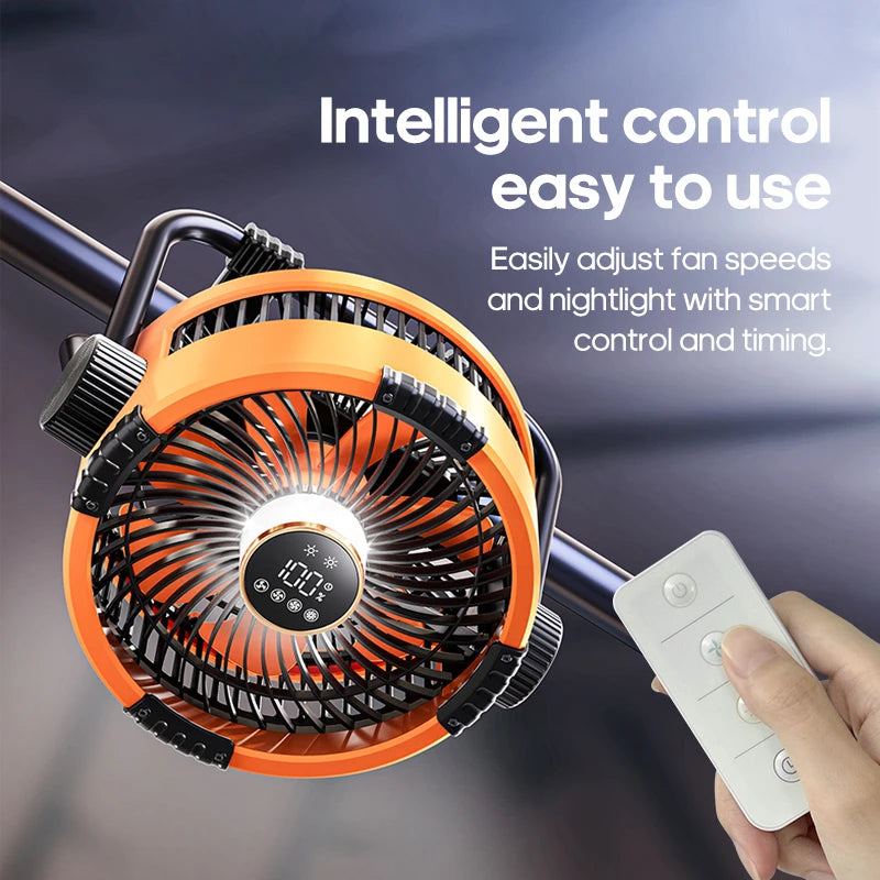 Kinscoter 6 In 1 Portable Outdoor Tent Camping Fan With 20000mAh Power Bank