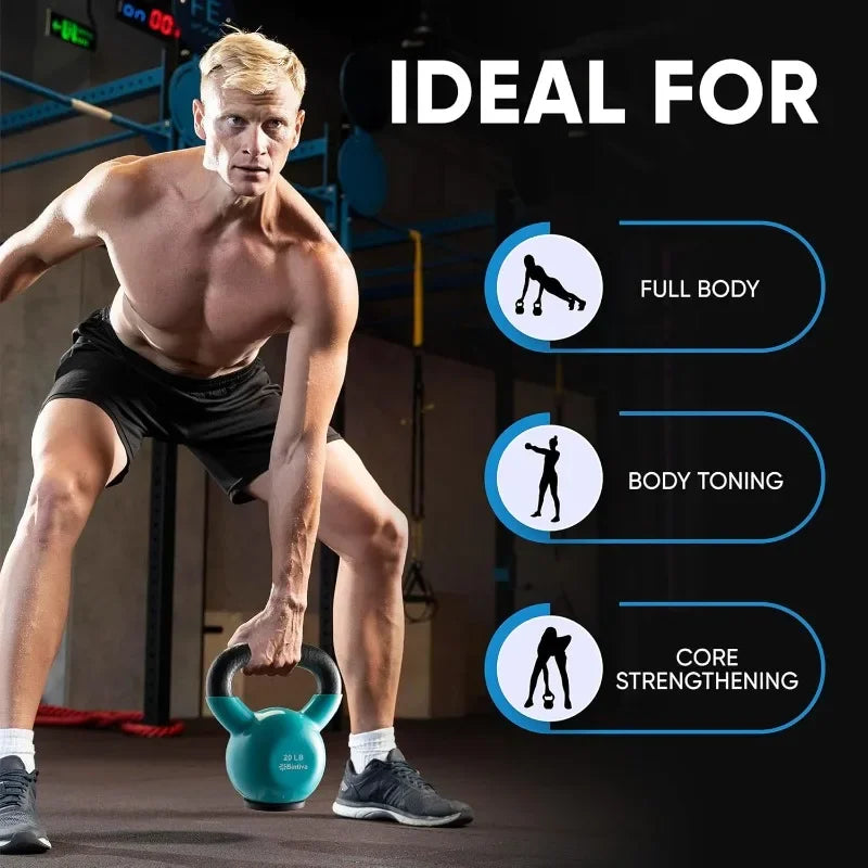 Kettlebell Sets Professional Grade - Strength Training Kettlebells for Home Workout - Cast Iron Kettle Bell Weight Sets