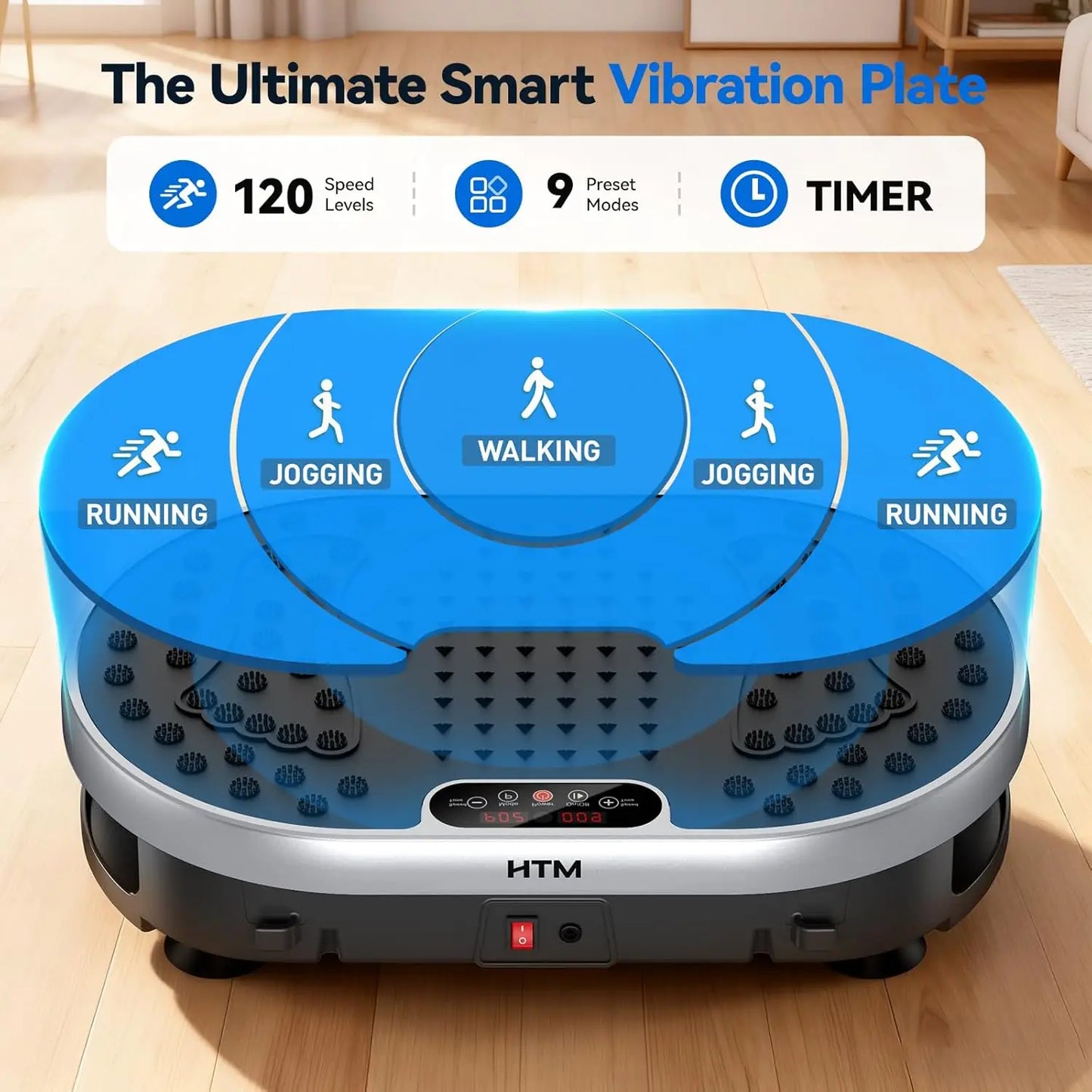 Vibration Plate Exercise Machine With 120 Speed Levels 9 Presets
