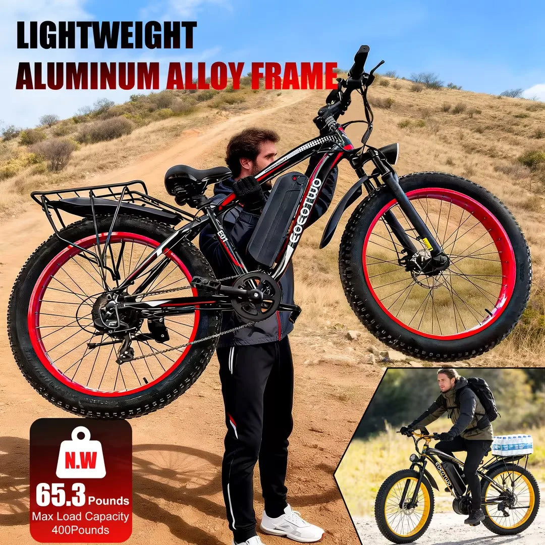 EOEOTWO 1500W All Terrain Fat Tire Electric Mountain Bike