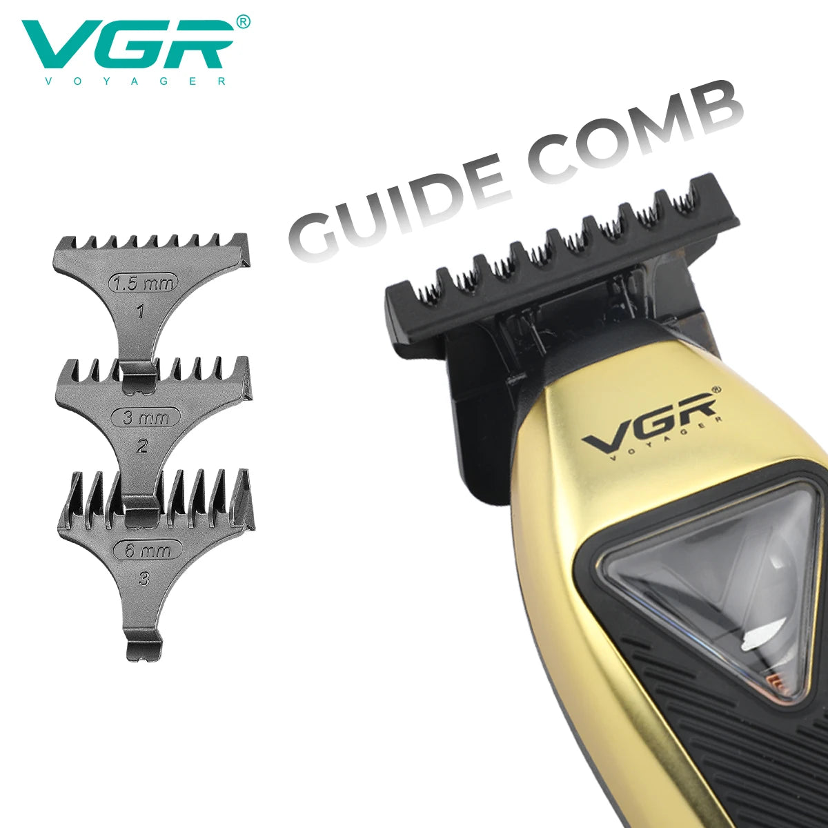 VGR Hair Clipper Electric Clippers Barber Adjustable Hair Cutting Machine 9000RPM Vector Motor Metal Hair Clippers Men V-015 994