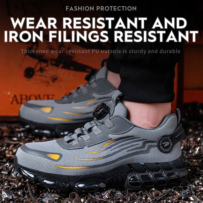 Breathable Lace Free Safety Shoes With Anti Puncture Protection