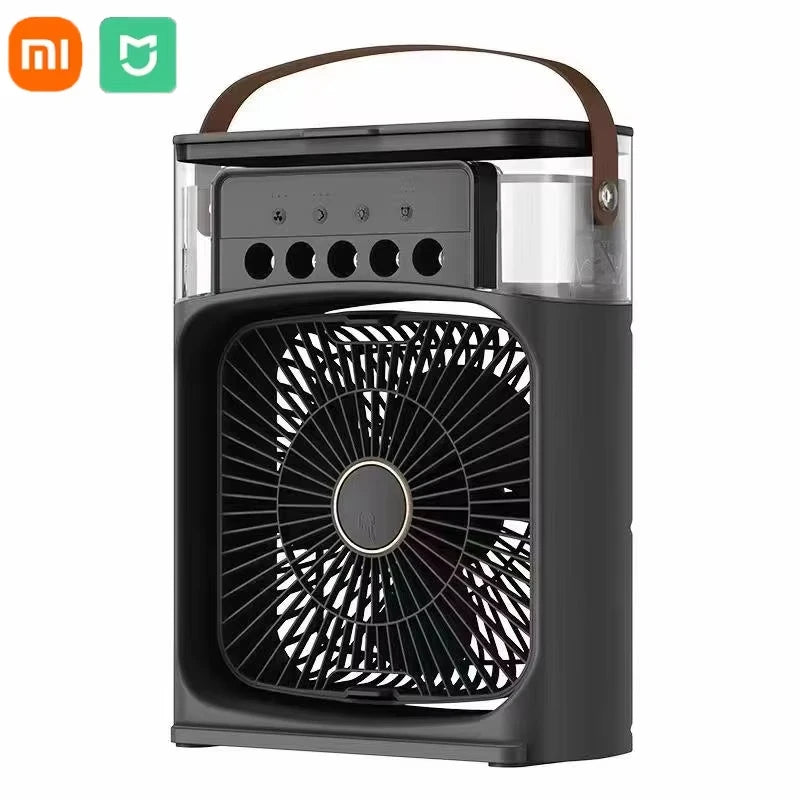 Xiaomi MIJIA Portable Air Conditioner Fan Mini USB Air Cooler Humidifier Water Mist Spray LED Night Light Desktop Cooling Fan