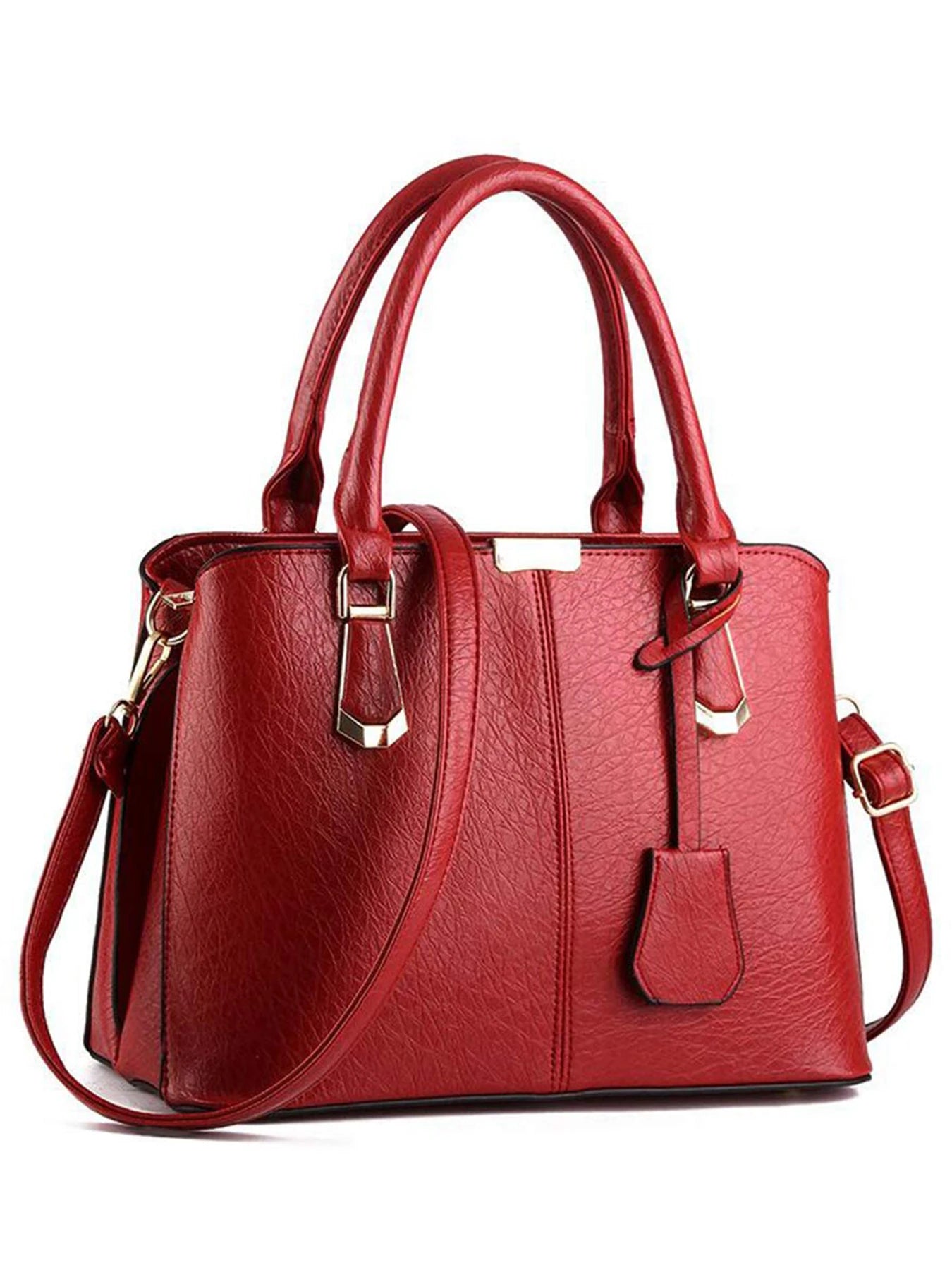Women's PU Leather Handbag Satchel Shoulder Bag With Adjustable Handle
