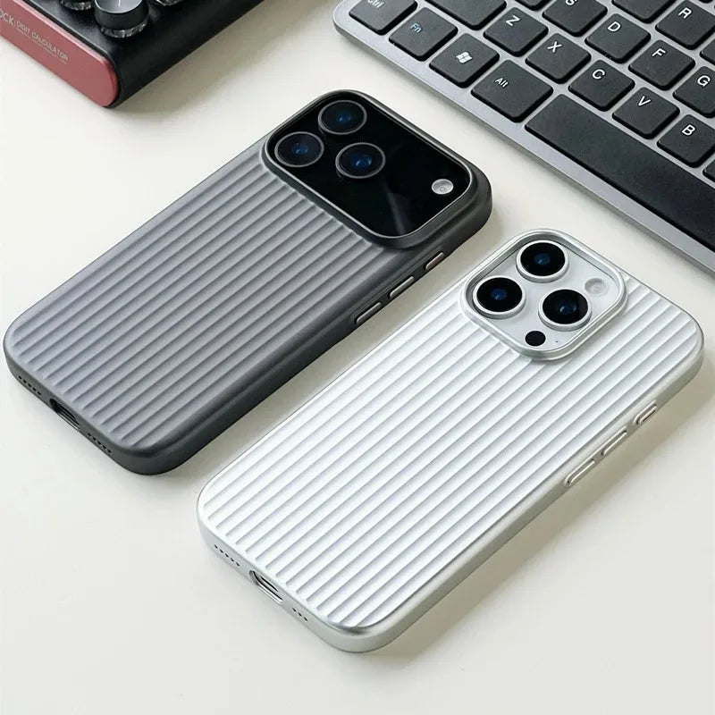 Luxury Stripes Metallic Armor Case for iPhone Pro Max Shockproof