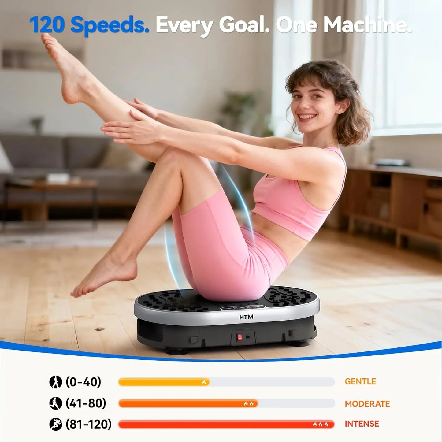 Vibration Plate Exercise Machine With 120 Speed Levels 9 Presets