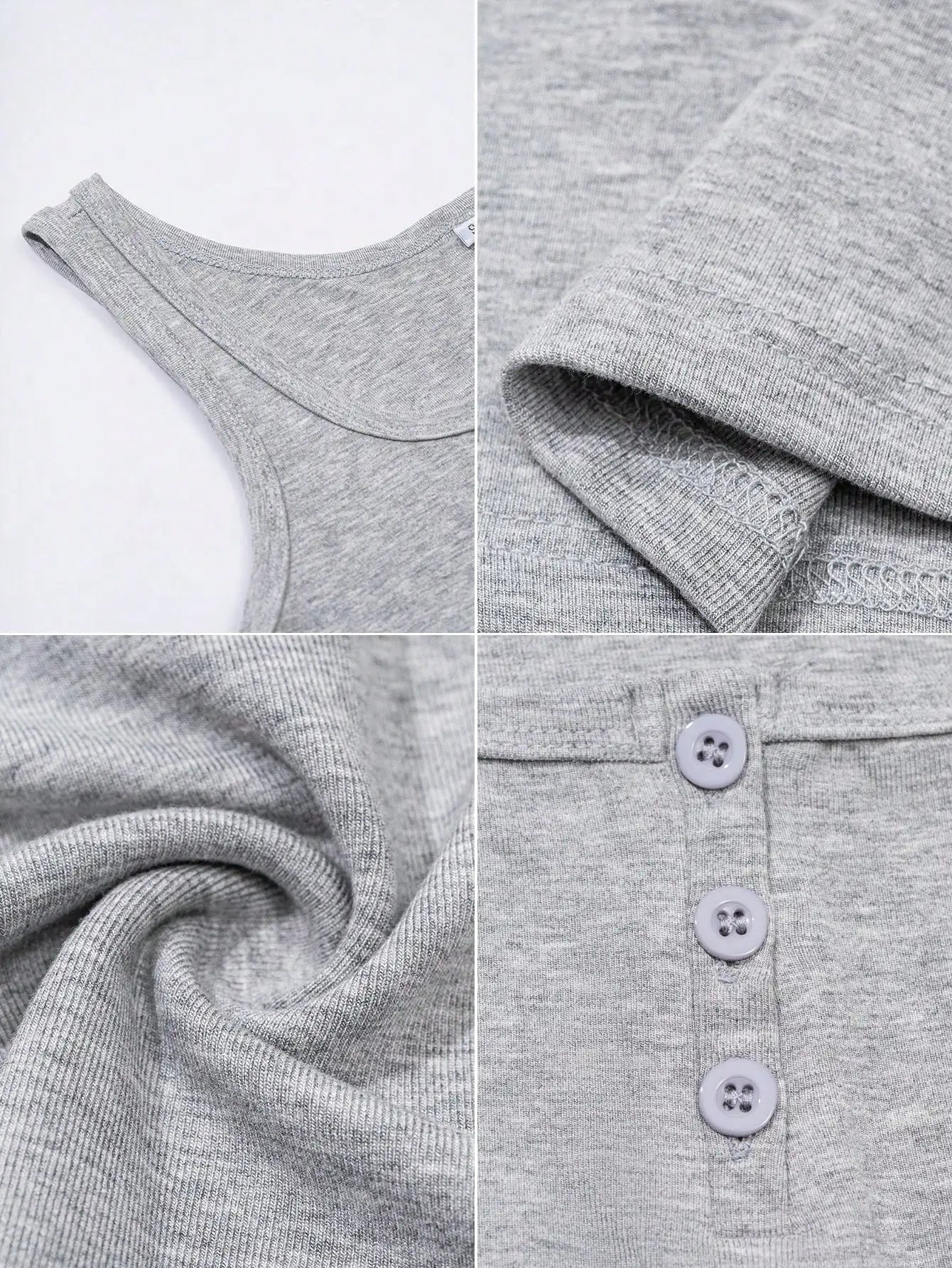 Women's Square Neck Button Front Crop Tank Top Casual Summer
