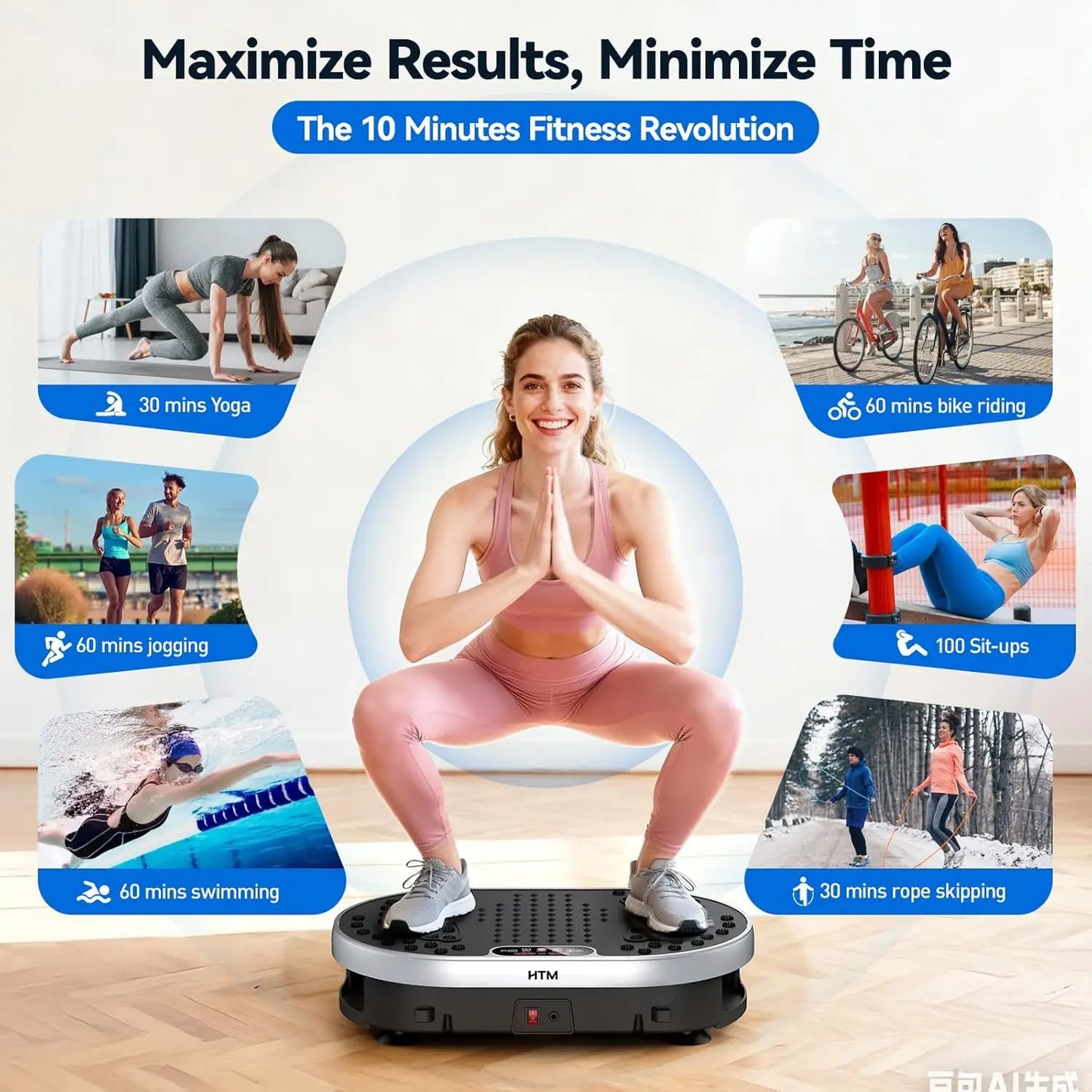 Vibration Plate Exercise Machine With 120 Speed Levels 9 Presets