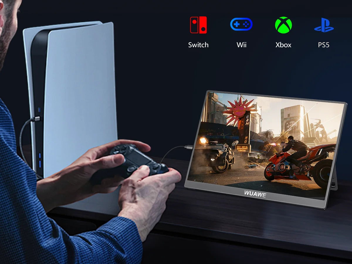 Christmas Gifts 16 inch 60HZ Gaming Portable Monitor for Laptop, 1200P Display LCD FHD External Second Computer Screen for Phone