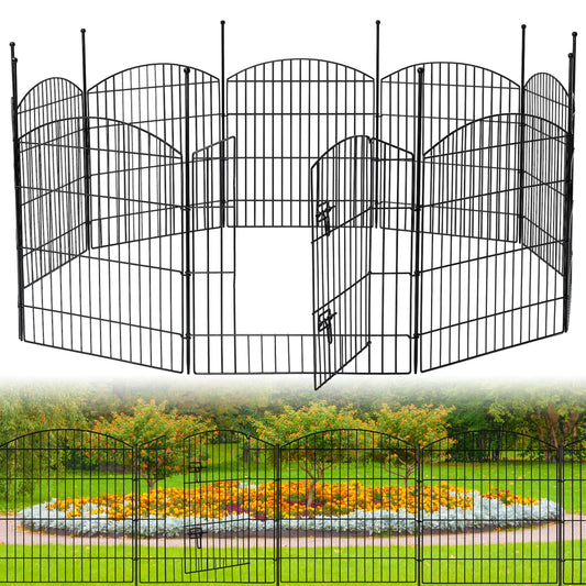 Decorative Metal Garden Fence With Gate For Outdoor Dog Fencing