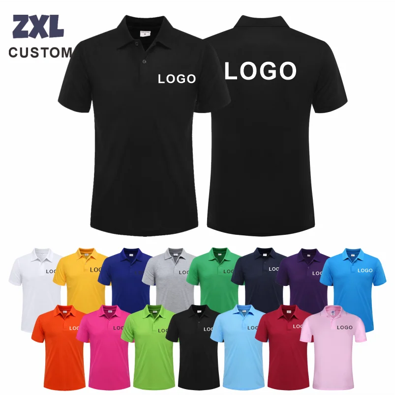 Custom Logo Breathable Polo Shirt With Embroidery For Work Uniform