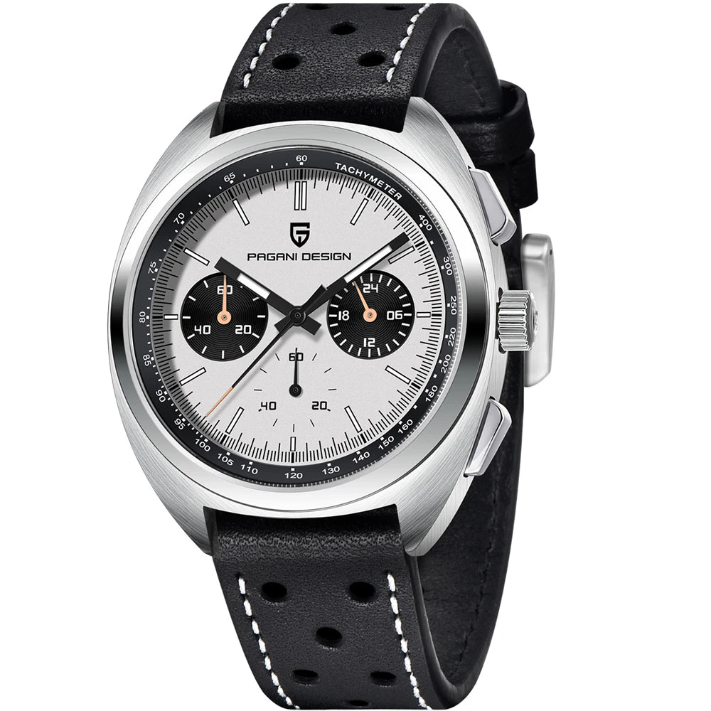 Pagani Design Retro Luxury Chronograph VK63 Quartz Watch Leather Strap