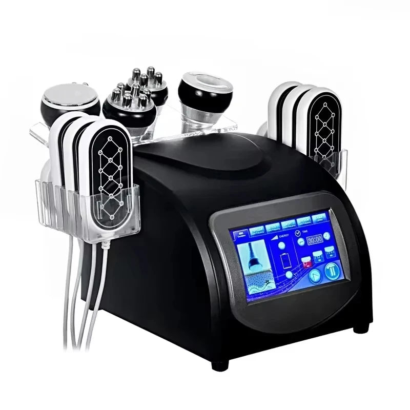 6-in-1 Ultrasonic Cavitation Weight Loss Machine with RF Lipo Laser Pads 40KHz Body Slimming Vacuum System for Fitness
