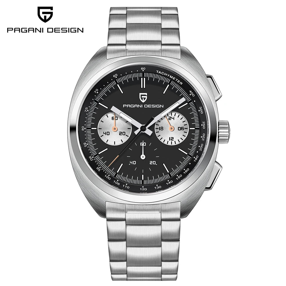 Pagani Design Retro Luxury Chronograph VK63 Quartz Watch Leather Strap