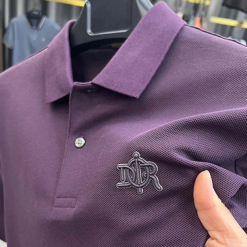 Pure Cotton Mens Polo Shirt Short Sleeve Casual T Shirt