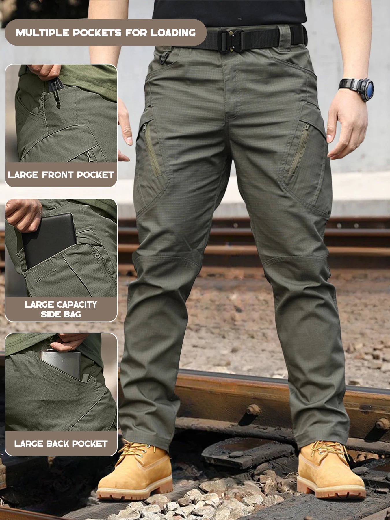 IX9 Tactical Work Pants With Multi Pocket Design