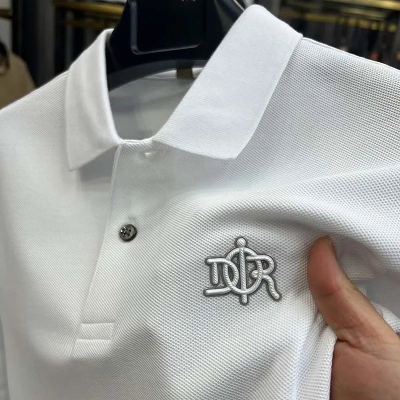 Pure Cotton Mens Polo Shirt Short Sleeve Casual T Shirt