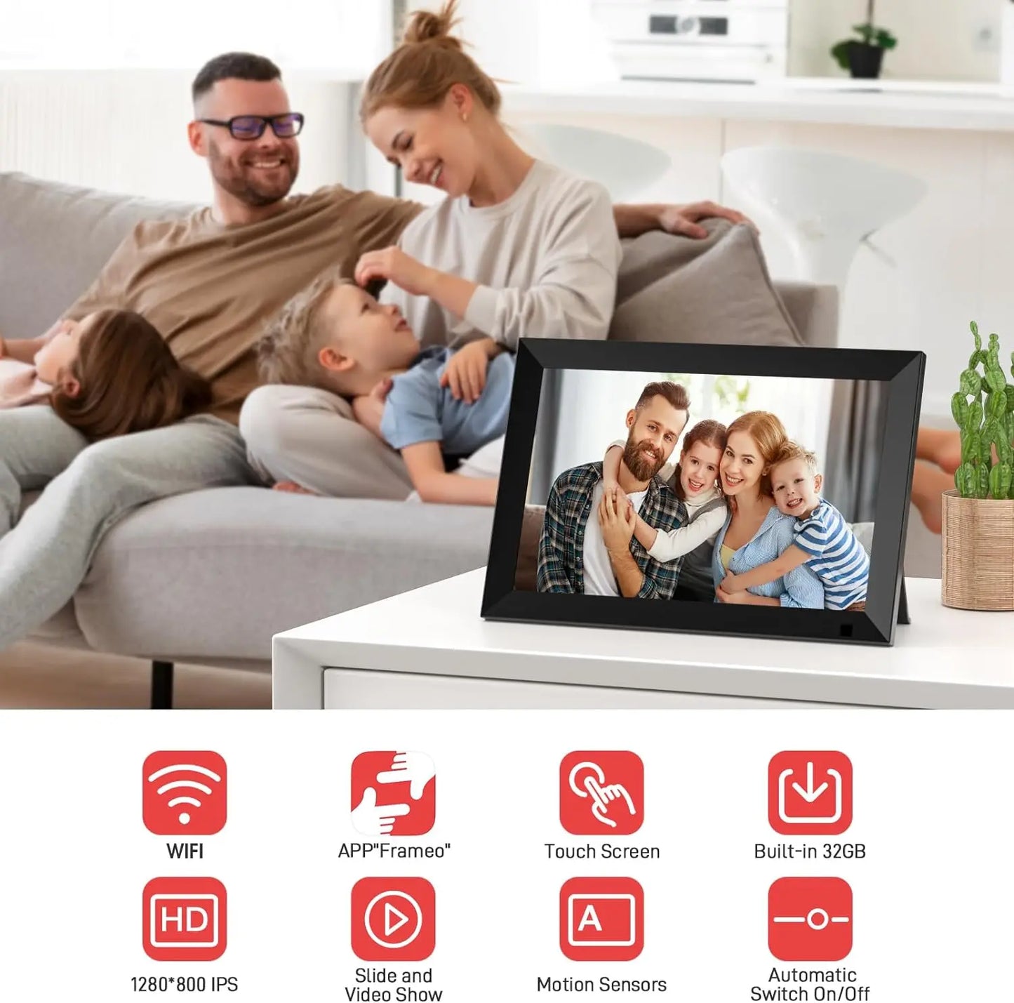 YENOCK 32GB Frameo Smart WiFi Digital Photo Frame Display