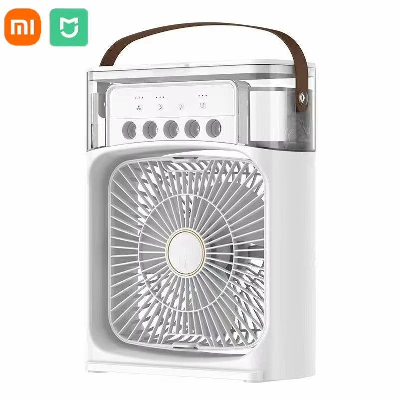 Xiaomi MIJIA Portable Air Conditioner Fan Mini USB Air Cooler Humidifier Water Mist Spray LED Night Light Desktop Cooling Fan