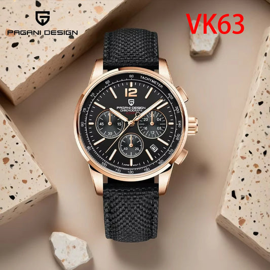 Pagani Design VK63 Quartz Mens Watch Water Resistant 10 Bar