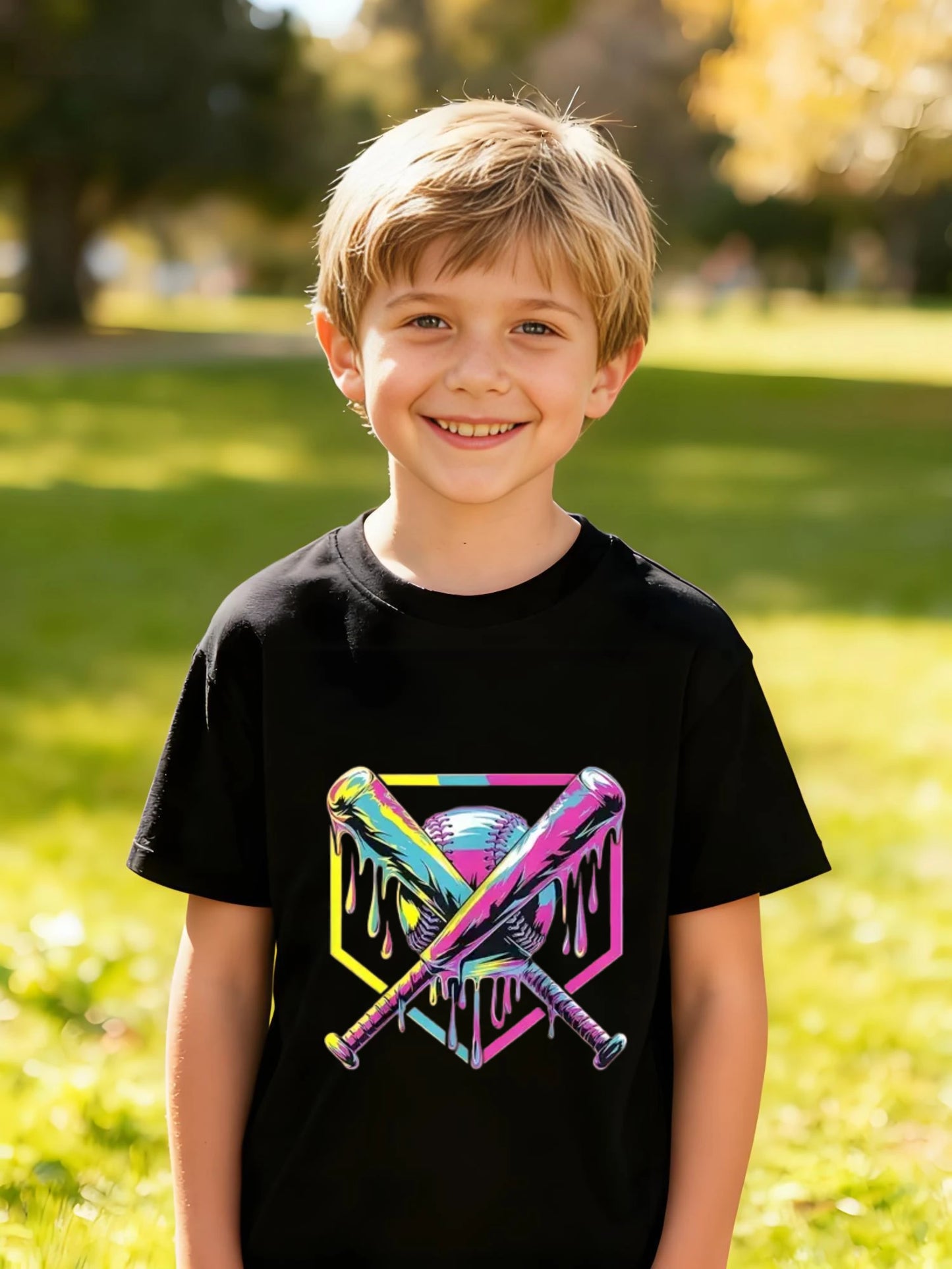 Zcaynger Kids Cotton T Shirt Baseball Theme Sports Outfit