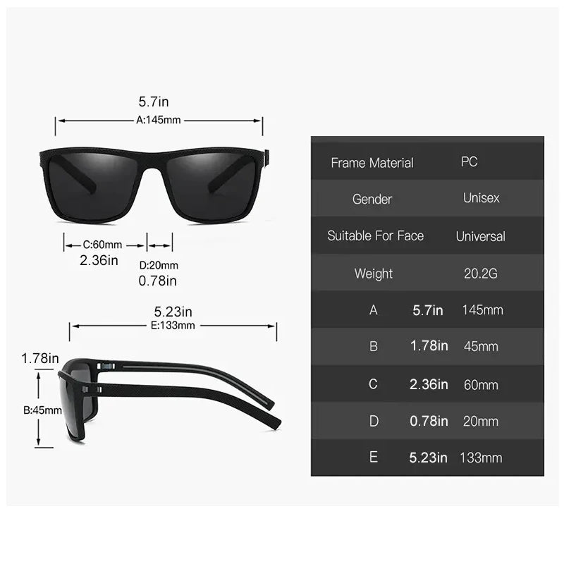 LENMOSC Square Polarized Sunglasses For Men And Women UV Protection