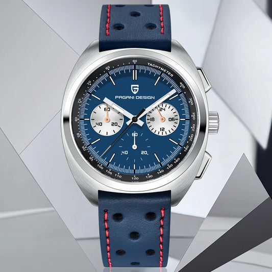 Pagani Design Retro Luxury Chronograph VK63 Quartz Watch Leather Strap