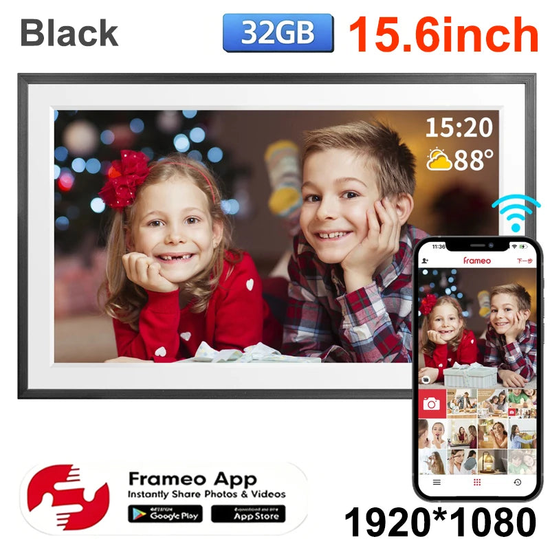 10.1 & 15.6 Inch Smart WiFi Digital Photo Frame HD Touch Screen 32GB