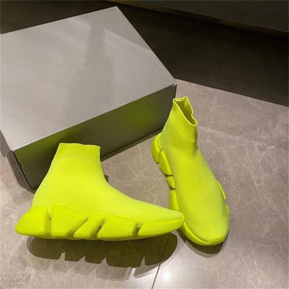 High Top Breathable Sock Sneakers Platform Shoes For Men And Women