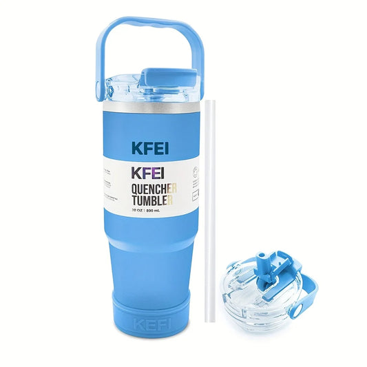 NONEDrinkware Double Wall Stainless Tumbler With Lid Straw