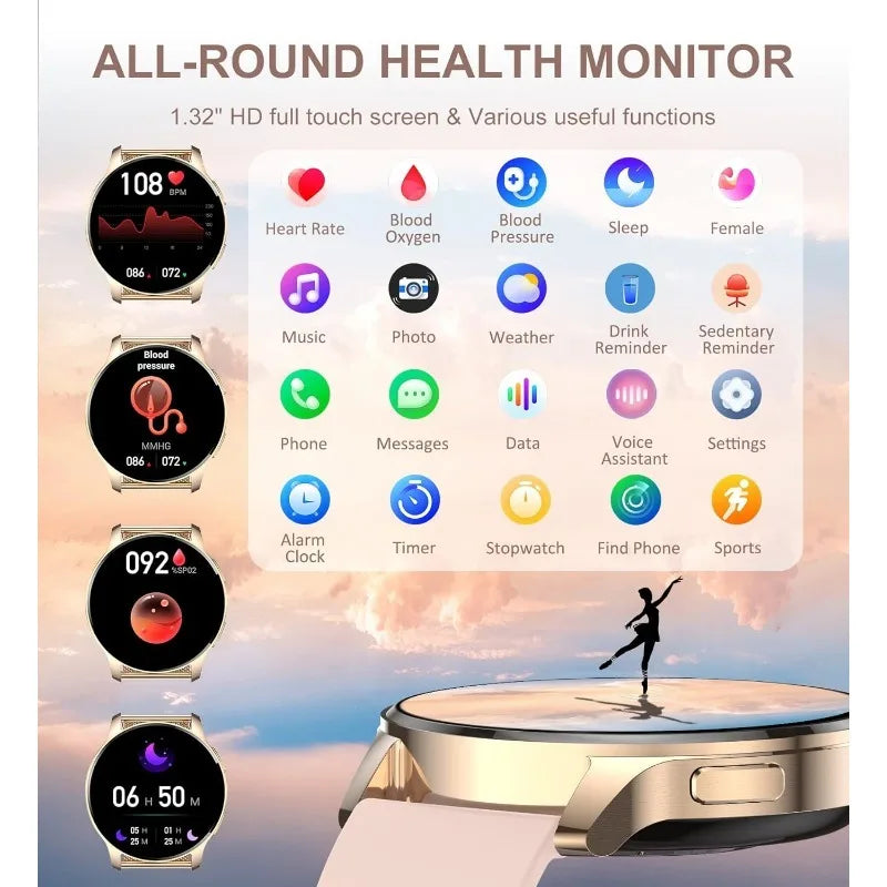 Smart Watch For Women Answer Calls Fitness Tracker Waterproof