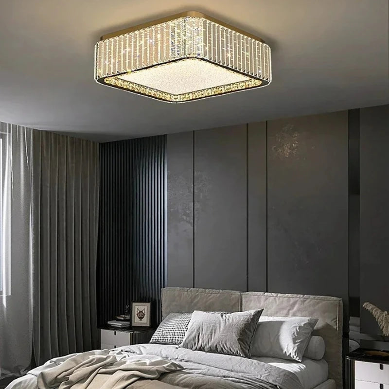 Light Luxury Crystal Ceiling Lamp Villa Bedroom Ceiling Light Babysbreath  for Living Room Dining Room Kitchen Home Decoration