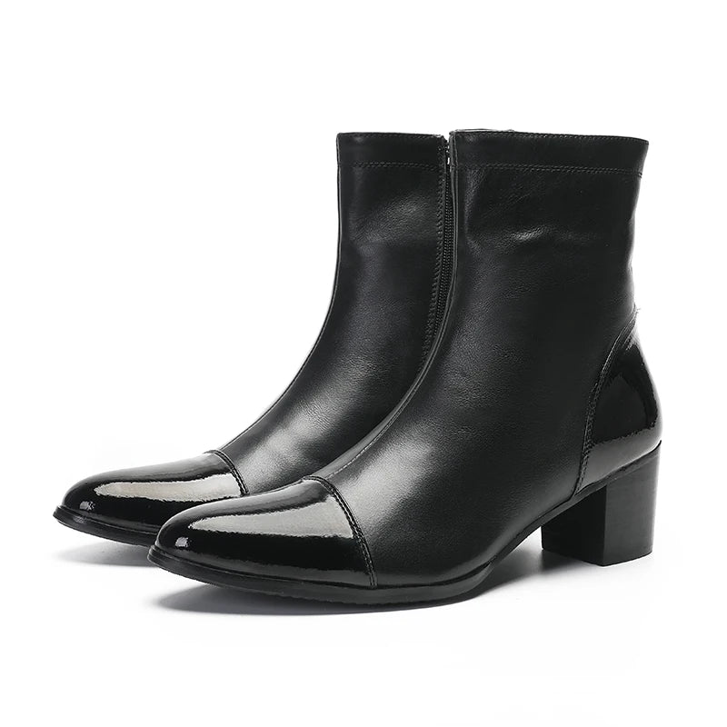 italian military dress boots steel pointed toe high heels western styles brown double buckle strap cowboy boots shoes man