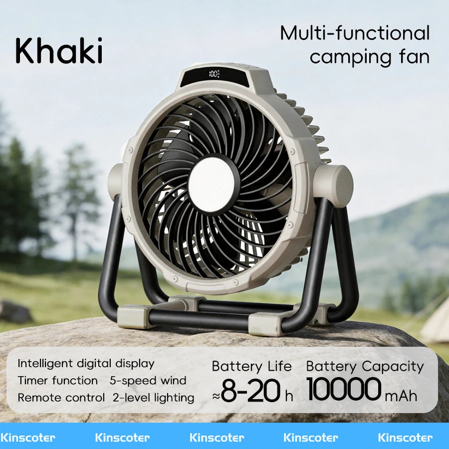 Kinscoter 6 In 1 Portable Outdoor Tent Camping Fan With 20000mAh Power Bank